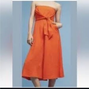 Maeve by Anthropologie wideleg Tangerine Jumpsuit EUC